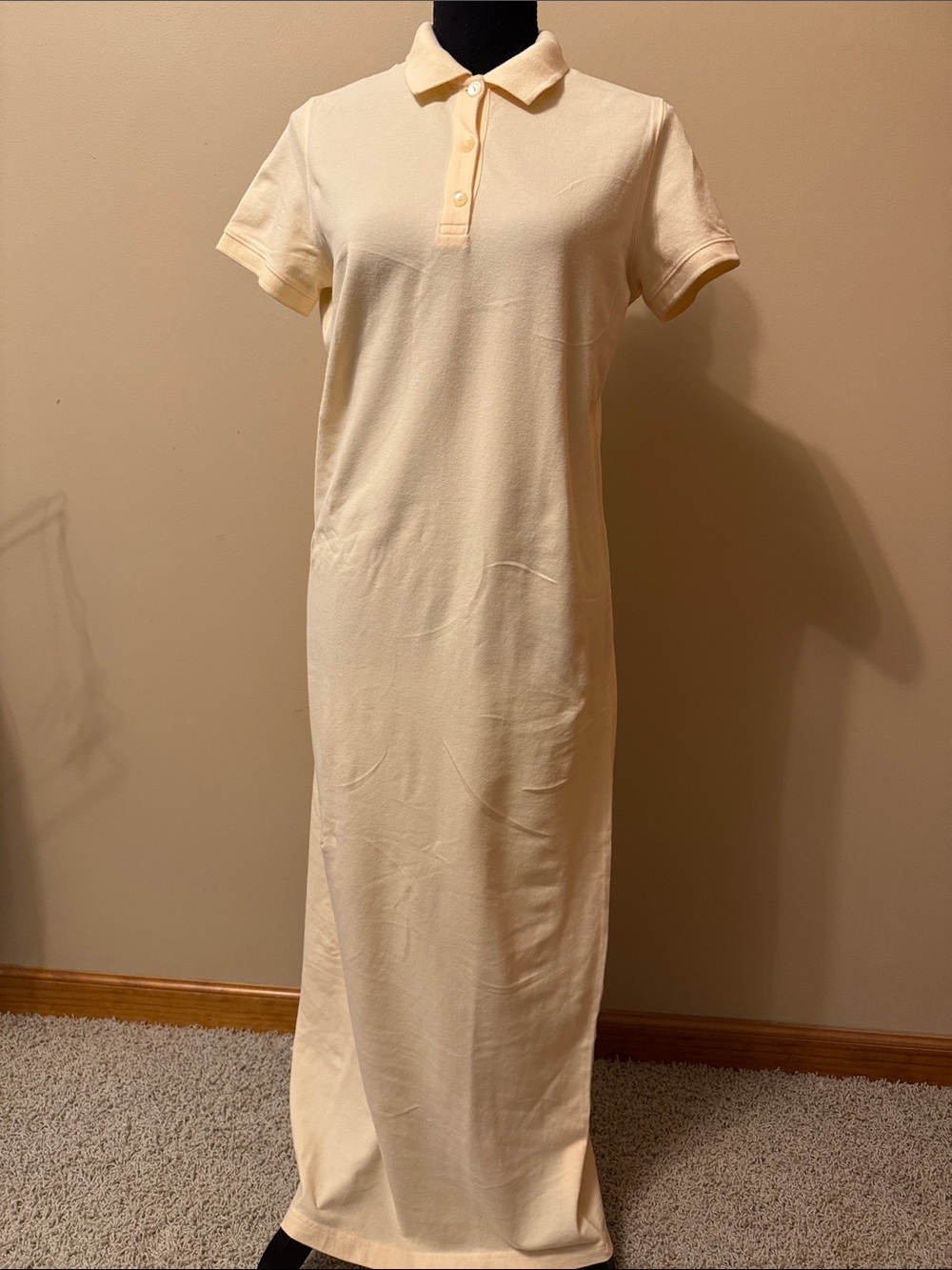 Eddie Bauer PM Yellow Polo Long Dress Short Sleeve